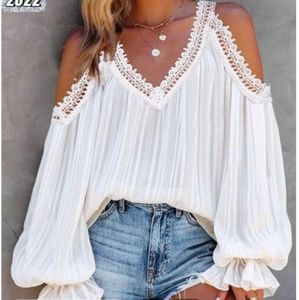 Beautiful boho sexy cold shoulder blouse